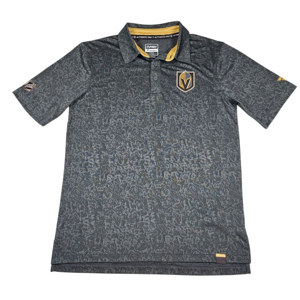 NWT Fanatics Mens Vegas Golden Knights NHL Authentic Pro Rink Gray Golf Polo Med